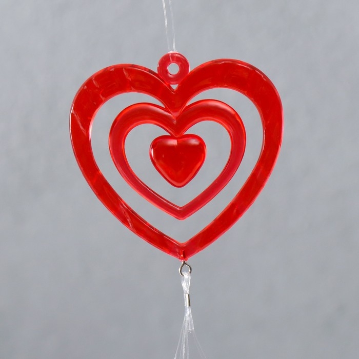 Музыка ветра пластик Музыка ветра пластик "Сердце"МИКС 4 трубочки 10*1 см 2 фигурки h=52 см