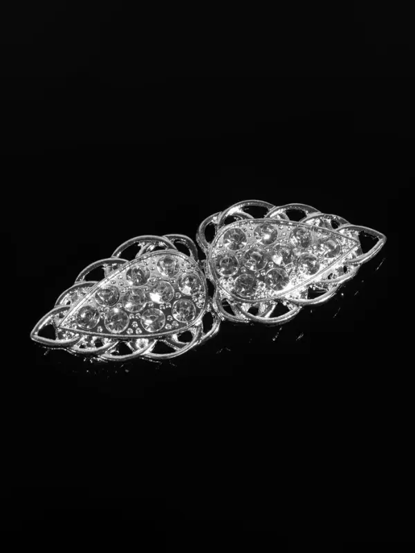 Декоративная застёжка, металлическая, 6&times;2 см, цвет серебряный