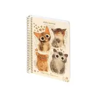 Ежедневник на золотом гребне CUTE DIARY А5, BV, 136 листов, &laquo;LOVE ME.Котики&raquo;