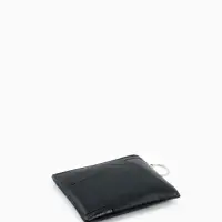 Кошелёк-монетница на молнии, однотонный, 15&times;0.5&times;11 см, чёрный