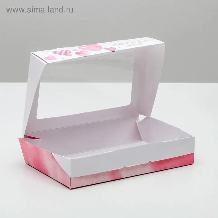 Кондитерская упаковка, коробка с ламинацией «Для любимых», 20 х 12 х 4 см Кондитерская упаковка, коробка с ламинацией «Для любимых», 20 х 12 х 4 см