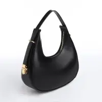 Сумка женская багет на молнии, 20.5&times;7&times;10.5 см, чёрная