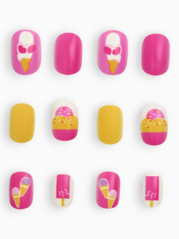 Детские накладные ногти  Детские накладные ногти "Сладкие пирожные", 12 шт