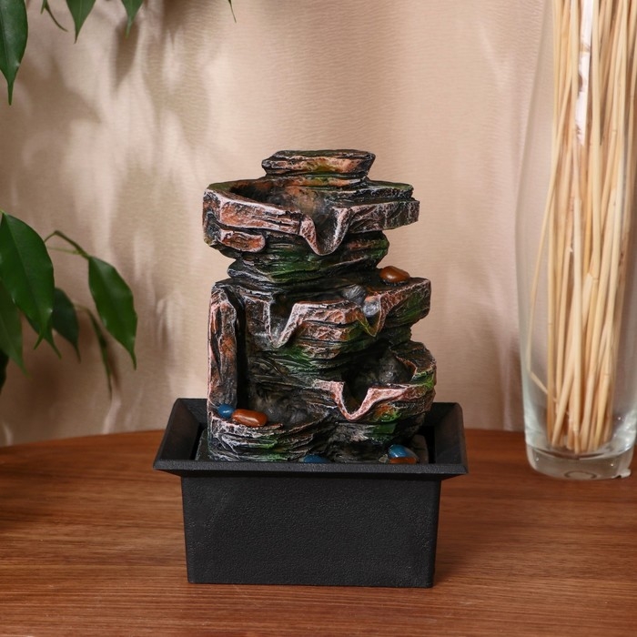 Фонтан Фонтан "Каменный водопад" 16х13х22 см (с подсветкой, без шарика)