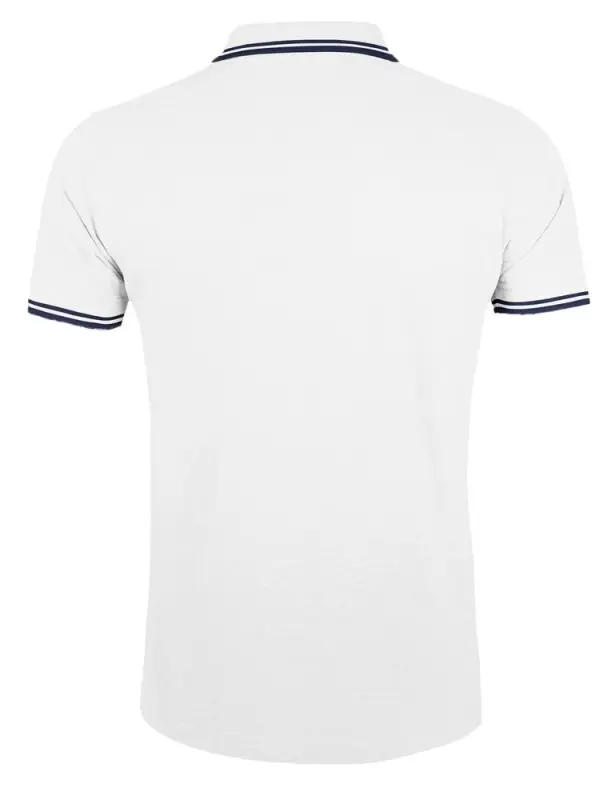 Рубашка поло мужская Pasadena Men 200 с контрастной отделкой белая с синим, размер S Рубашка поло мужская Pasadena Men 200 с контрастной отделкой белая с синим, размер S