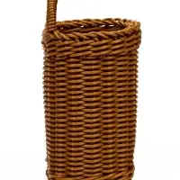 Корзина пластик 15 х 18 х 12 см, ручка 10 см коричневый