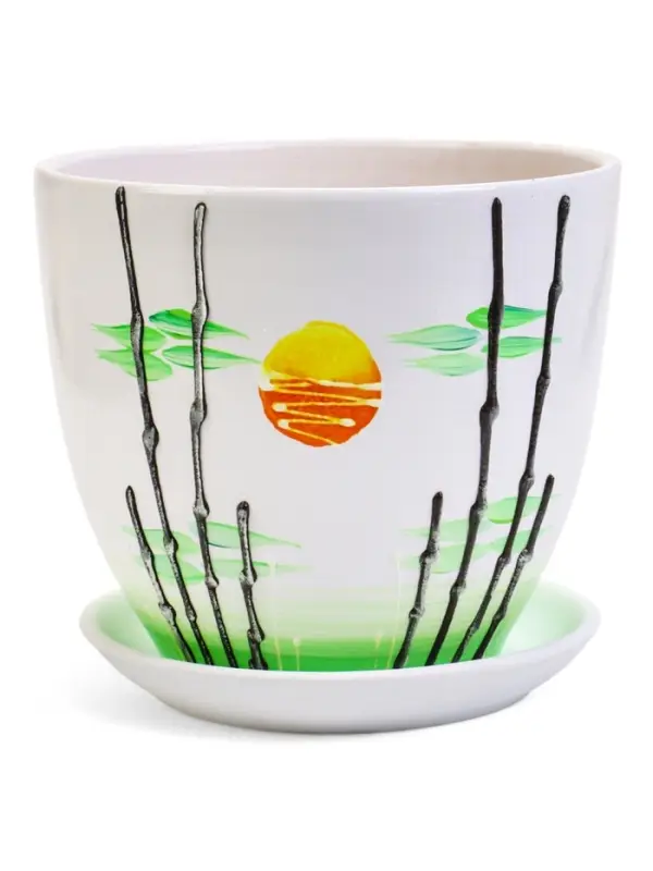 Горшок цветочный поддоном 5 л, керамика, Азия (М) Горшок цветочный поддоном 5 л, керамика, Азия (М)