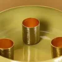 Подсвечник на 3 свечи на магнитах «Оливковый», 13.5×13.5×4 см