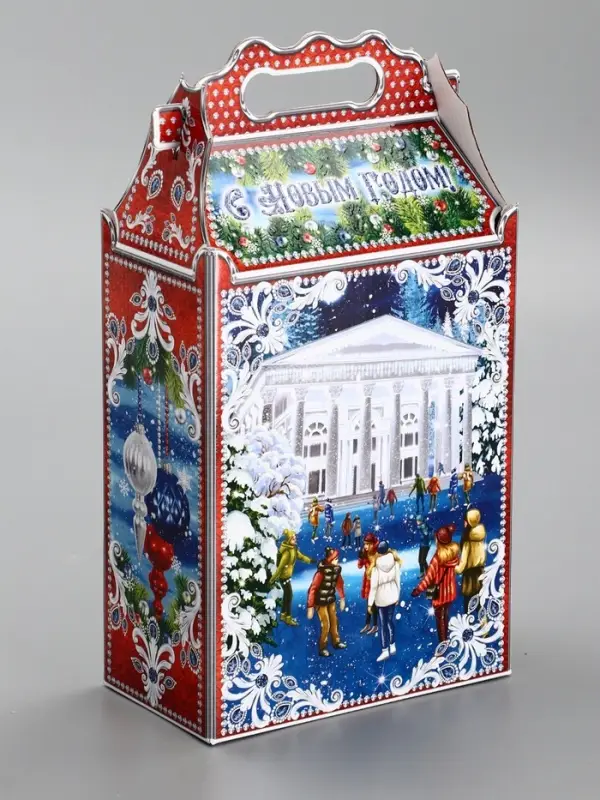 Подарочная новогодняя коробка «На катке», для сладких подарков, 17.8×10×32.5 см Подарочная новогодняя коробка «На катке», для сладких подарков, 17.8×10×32.5 см