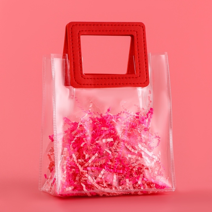 Пакет подарочный из ПВХ, красный, 17 х 15 х 8 см Пакет подарочный из ПВХ, красный, 17 х 15 х 8 см