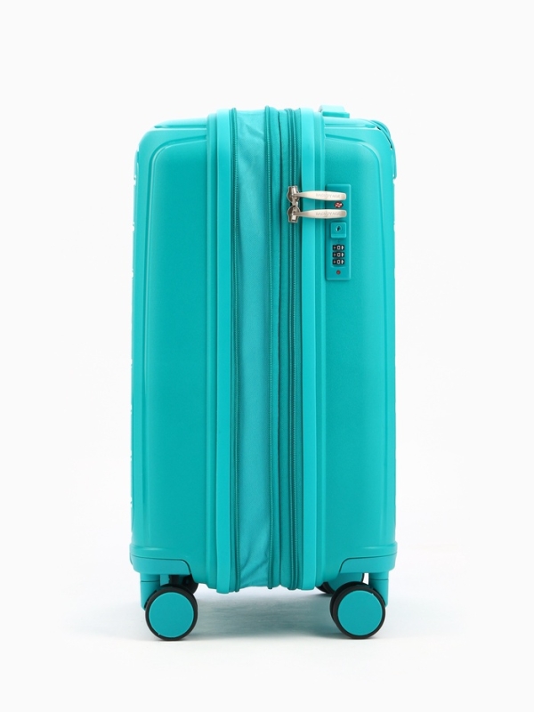 Чемодан 20 Чемодан 20", PP, 38*22*56, отд на молнии, код замок, 4 колеса, зеленый