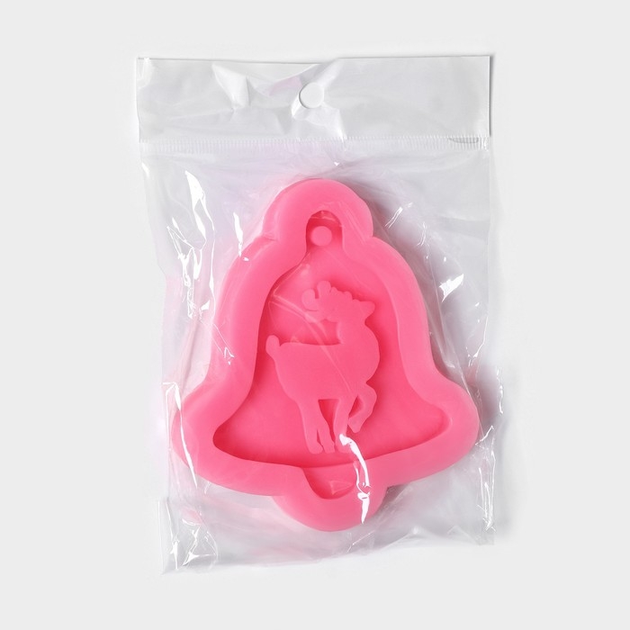 Молд новогодний «Колокольчик оленя», силикон, 10×9×1,5 см, цвет МИКС Молд новогодний «Колокольчик оленя», силикон, 10×9×1,5 см, цвет МИКС