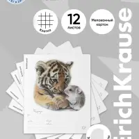 Тетрадь 12 листов в клетку ErichKrause Little Cuties, 60 г/м&sup2;, обложка мелованный картон, МИКС