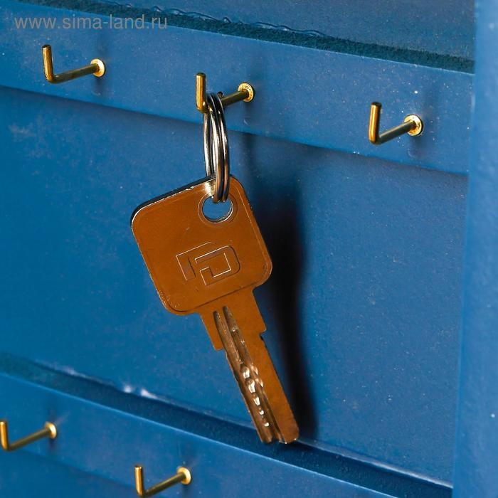 Ключница дерево 7 крючков Ключница дерево 7 крючков "Мрамор и золотой папоротник" 24х20х6,5 см