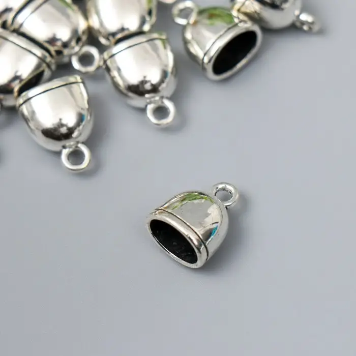 Концевик металл для творчества Концевик металл для творчества "Купол 1 линия" серебро G160B641 1,4х1,1 см