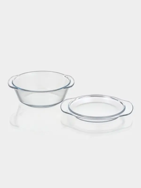 Набор кастрюль из жаропрочного стекла для запекания Доляна &laquo;Гратен&raquo;, 3 предмета: 0.7 л, 1 л, 1.5 л, с крышками