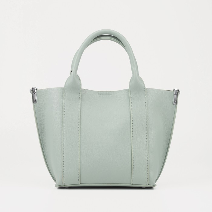 Сумка женская тоут на молнии, цвет зелёный