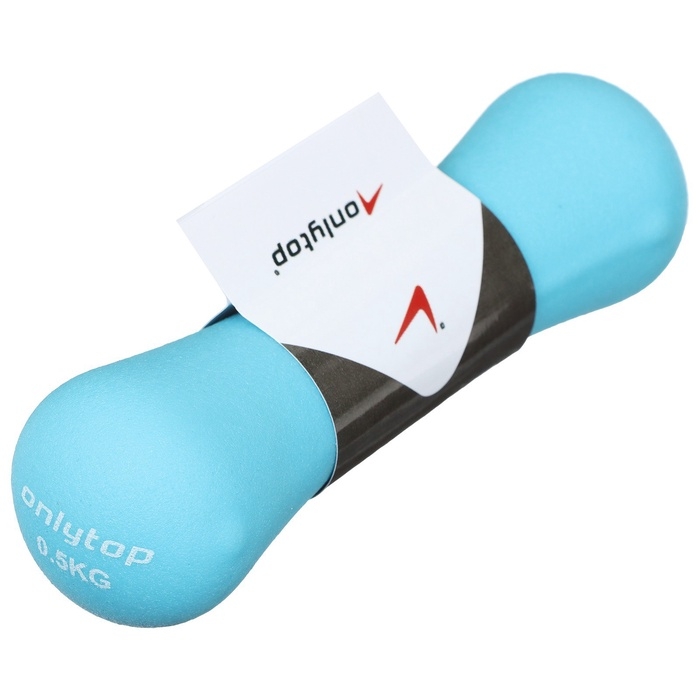 Гантель неопреновая ONLYTOP, 0,5 кг, цвет голубой Гантель неопреновая ONLYTOP, 0,5 кг, цвет голубой
