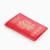 Обложка для паспорта, натуральная кожа, тиснение фольгой, гладкая, розовая