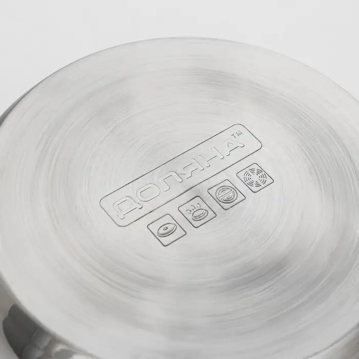 Кастрюля Доляна «Классика», 3 л, d=20 см, с крышкой, капсульное дно, нержавеющая сталь, хромированная Кастрюля Доляна «Классика», 3 л, d=20 см, с крышкой, капсульное дно, нержавеющая сталь, хромированная