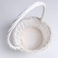 Корзина плетёная 27&times;27&times;14&times;43 см, ива, белая