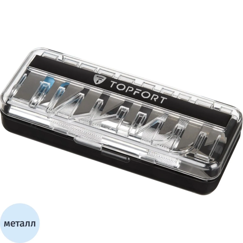 Набор ножей макетн. TOPFORT Набор 16поз:нож 3шт,10 лезв.разн.тип,пласт.бокс