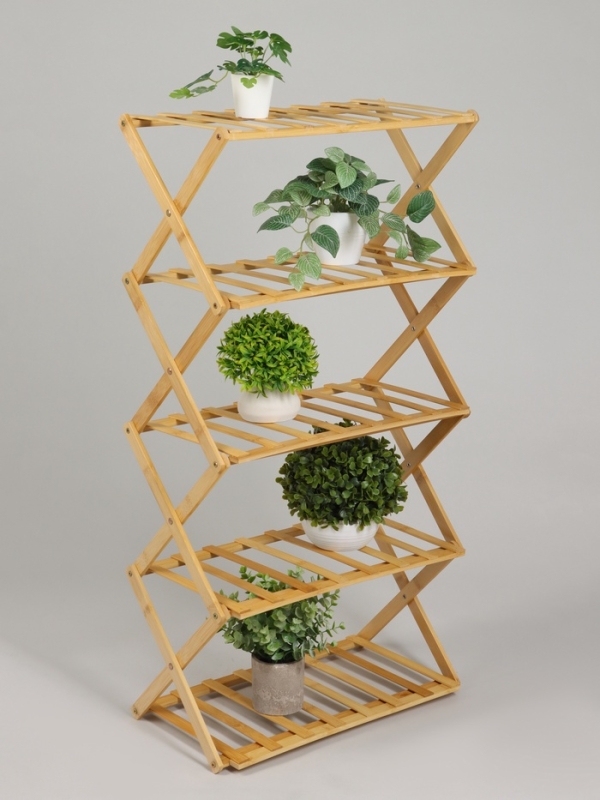 Подставка для цветов Greengo, 5 полок, 50 × 25 × 89 см, напольная, бамбук Подставка для цветов Greengo, 5 полок, 50 × 25 × 89 см, напольная, бамбук