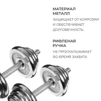 Набор гантелей сборных ONLYTOP 20 кг: 10 кг &times; 2 шт.