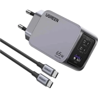 Зарядное устройство сет. UGREEN X755(25871)Nexode Pro 65W 3-Port+каб.1м сер