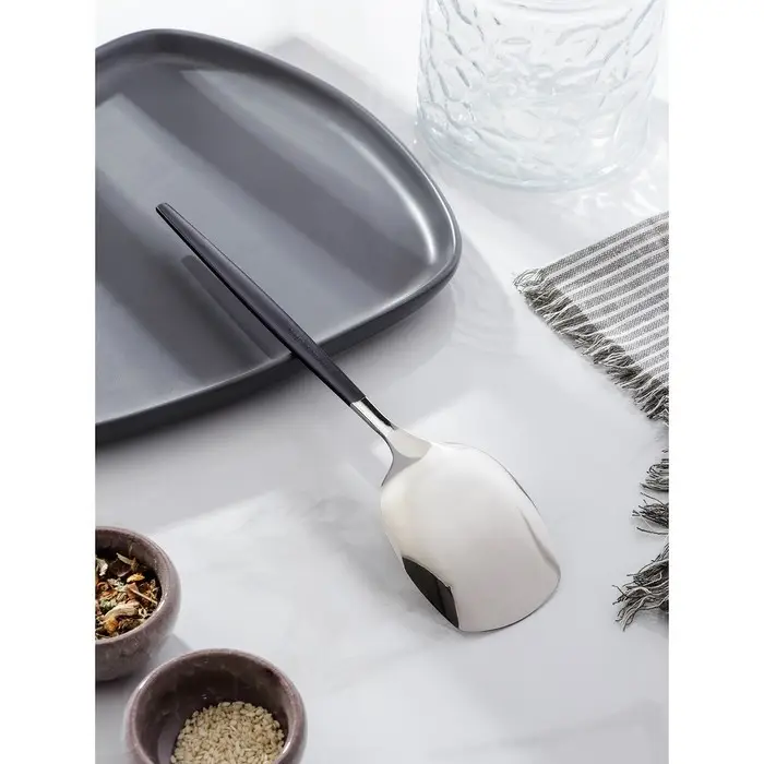 Лопатка из нержавеющей стали Magistro «Грэйс», длина 26 см, цвет ручки чёрный, цвет головы серебряный