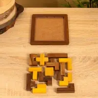 Головоломка "Паззл" 16х16х2 см, дерево шишам