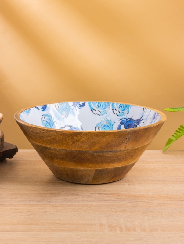 Салатник "Крабы" дерево манго 25х25х10 см