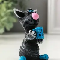 Фигурка полистоун &laquo;Кот с кружкой&raquo;, 8 см