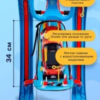 Снегокат &laquo;Twiny 1+&raquo; sportcar, со спинкой, голубой, красный, TW1+/SC Nika Kids