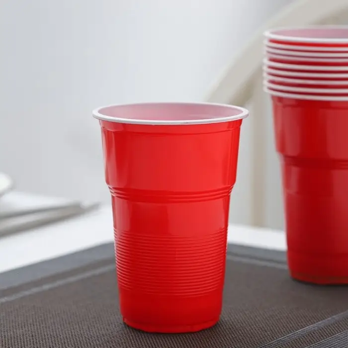 Стаканы одноразовые &laquo;Факел Экстра&raquo;, набор 10 шт., 500 мл, пластик, d=10 см, красный, белый