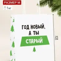 Пакет подарочный, крафтовый &laquo;Новогодний&raquo;, 22&times;25&times;12 см