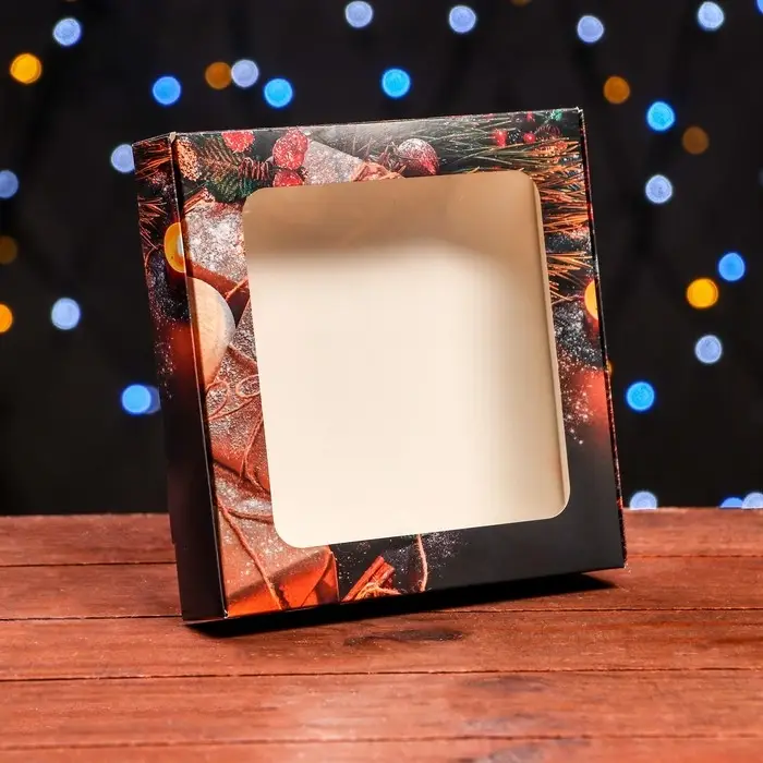 Коробка самосборная «Новогодние подарки», 16×16×3 см