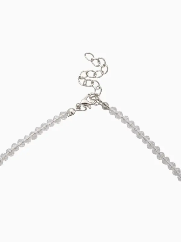 Чокер из бисера &laquo;Хрусталь&raquo;, белый в серебре, 36 см + 5 см доп, цепочка