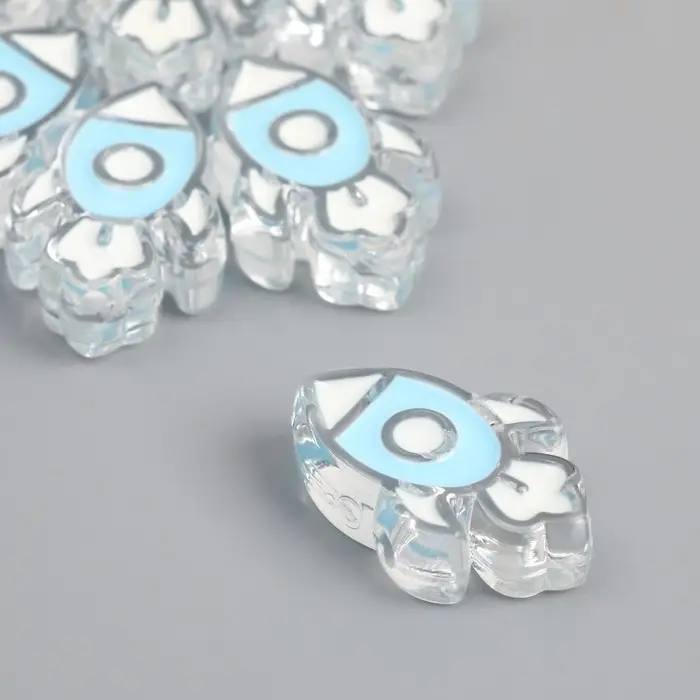 Бусина для рукоделия и плетения «Арт Узор. Голубая ракета», пластик, 0.8×2.2×3.2 см