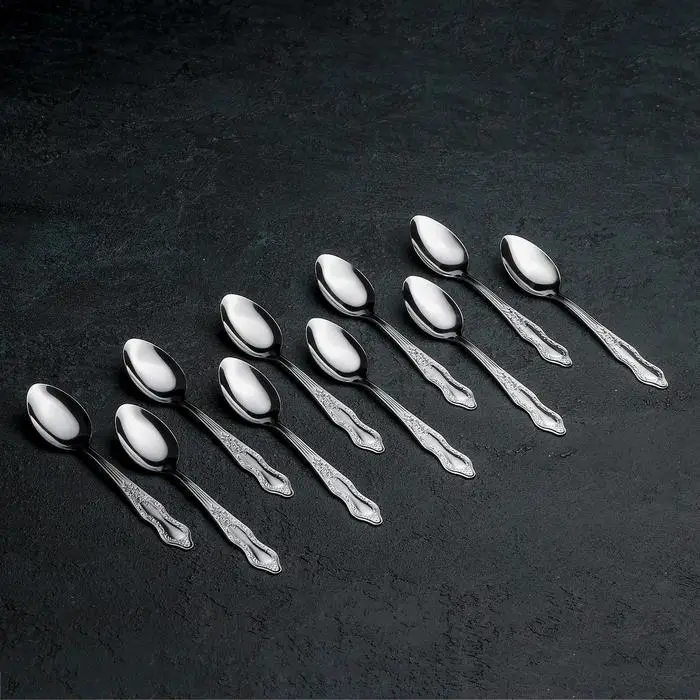 Ложка чайная «Славяна», h=14,5 см, толщина 1,2 мм, цвет серебряный Ложка чайная «Славяна», h=14,5 см, толщина 1,2 мм, цвет серебряный