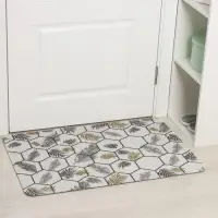 Коврик придверный Доляна &laquo;Топ&raquo;, грязезащитный, вырезной, 60&times;90 см, серый