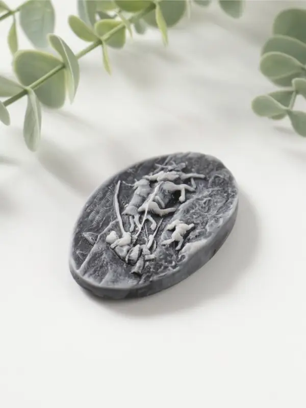 Магнит "Погонщик оленей" (барельеф), 4,5см