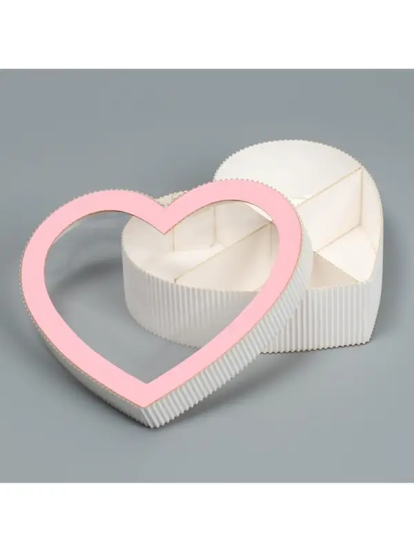 Коробка подарочная, кондитерская упаковка &laquo;Сердце&raquo;, розовая 18&times;16.5&times;5 см