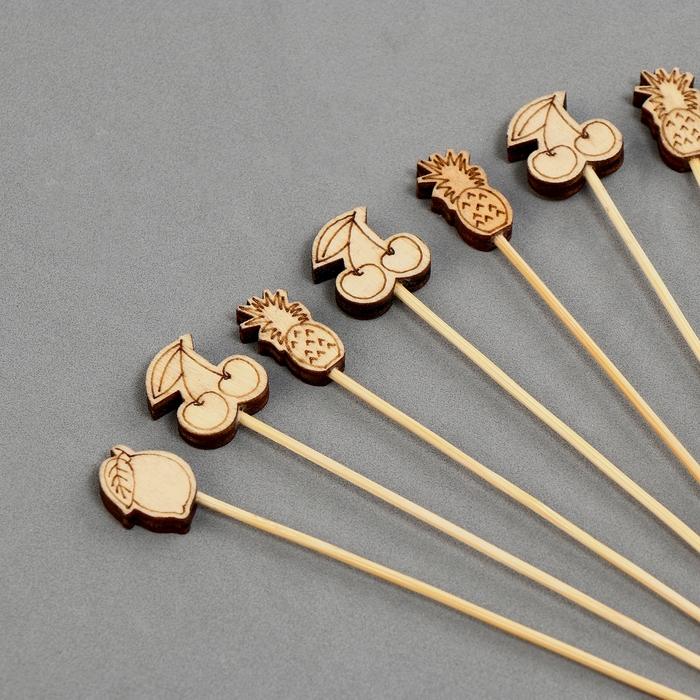 Шпажки деревянные «Фрукты», 11 см, набор 12 шт. Шпажки деревянные «Фрукты», 11 см, набор 12 шт.