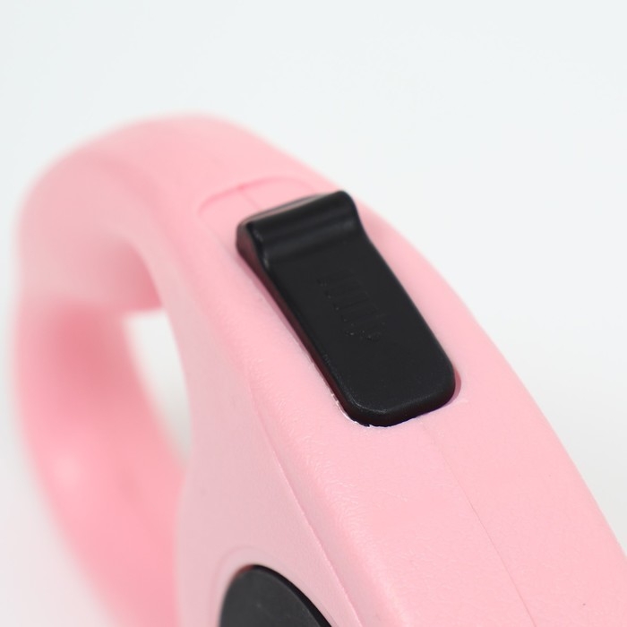 Рулетка с принтом Рулетка с принтом "Щенок", 5 м, чёрно-розовая