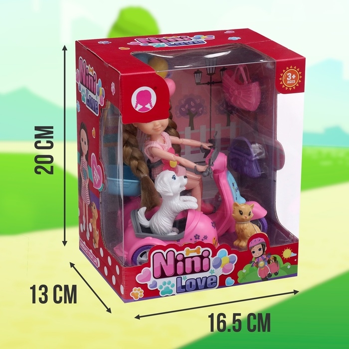 Кукла-малышка «Арина» с мотоциклом и аксессуарами, МИКС Кукла-малышка «Арина» с мотоциклом и аксессуарами, МИКС