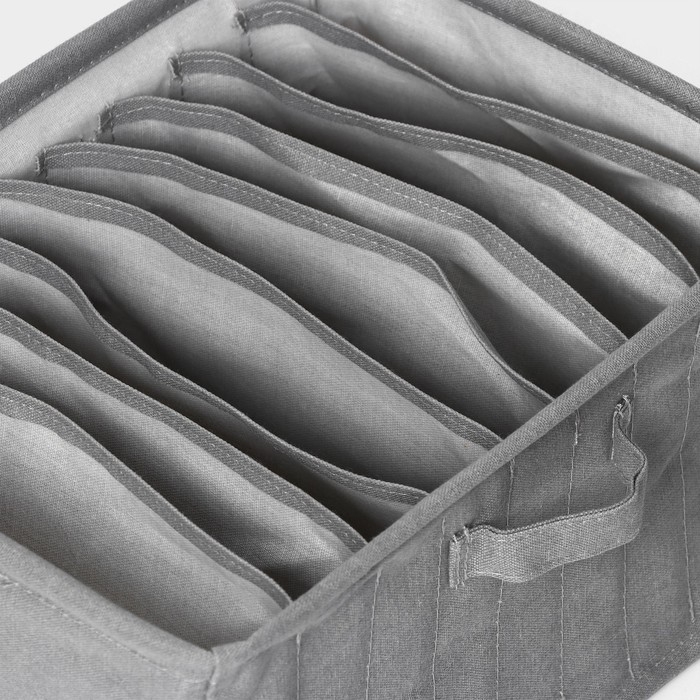 Органайзер для хранения белья LaDо́m, 9 ячеек, 25×33×16 см, цвет серый Органайзер для хранения белья LaDо́m, 9 ячеек, 25×33×16 см, цвет серый