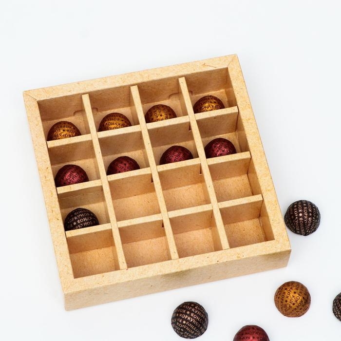 Коробка для конфет, 16 шт,  Коробка для конфет, 16 шт, "Все будет хорошо", 17,7 х 17,7 х 3,8 см