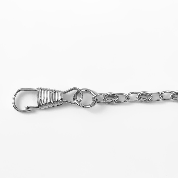 Цепочка для сумки, с карабинами, алюминиевая, 4 × 13 мм, 120 см, цвет серебряный