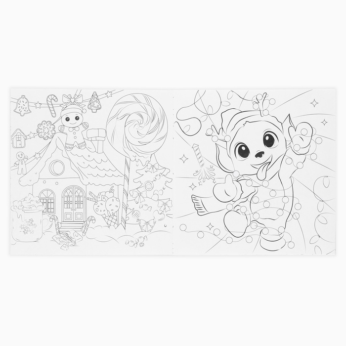 Раскраска антистресс на новый год. Альбом для вдохновения «Новый год! Аниме», 19 страниц Раскраска антистресс на новый год. Альбом для вдохновения «Новый год! Аниме», 19 страниц